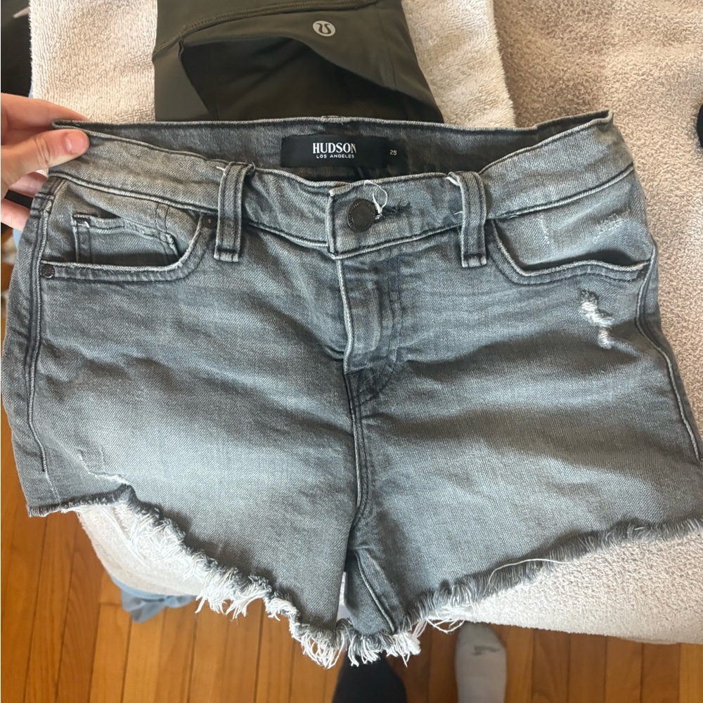 Hudson Jeans Gray Distressed Women Shorts